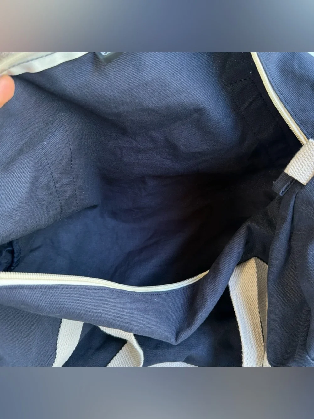 Bloomingdale’s Weekender Duffel Bag - Navy with Cream Straps